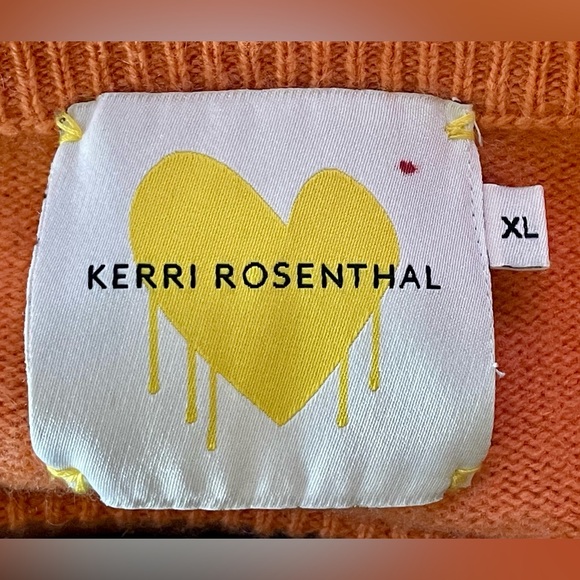 Kerri Rosenthal “loved” Cashmere Sweater, Heart elbow Patches, Pumpkin, XL, GUC - Picture 12 of 12